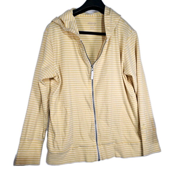 Pendleton Hoodie Women’s Zip up In Size XL Yellow Striped - Picture 2 of 4
